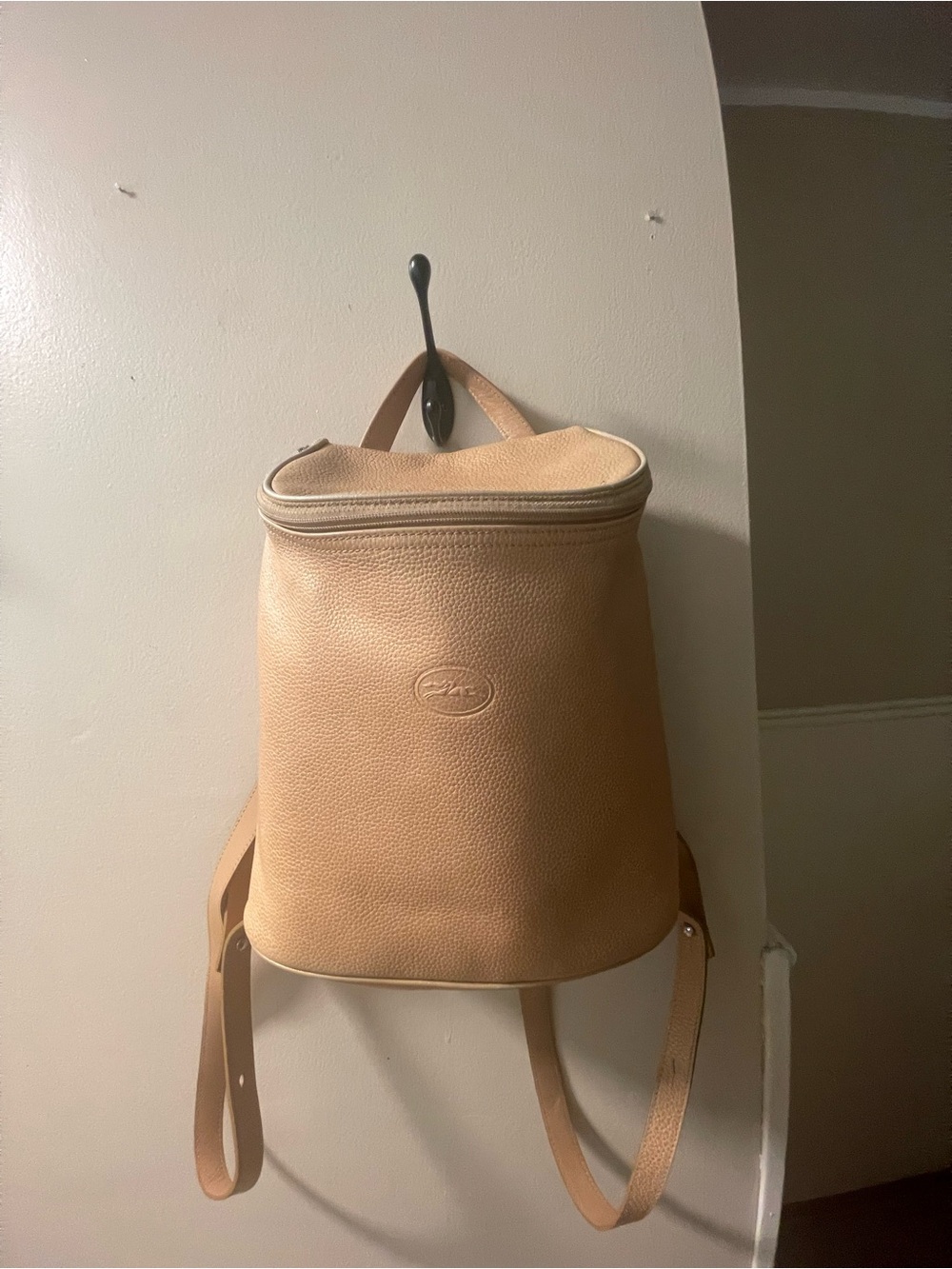 Vintage Longchamp Tan Leather Backpack